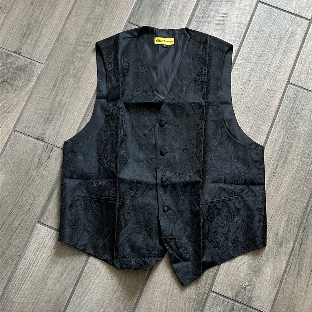 Elegant Black Paisley Vest